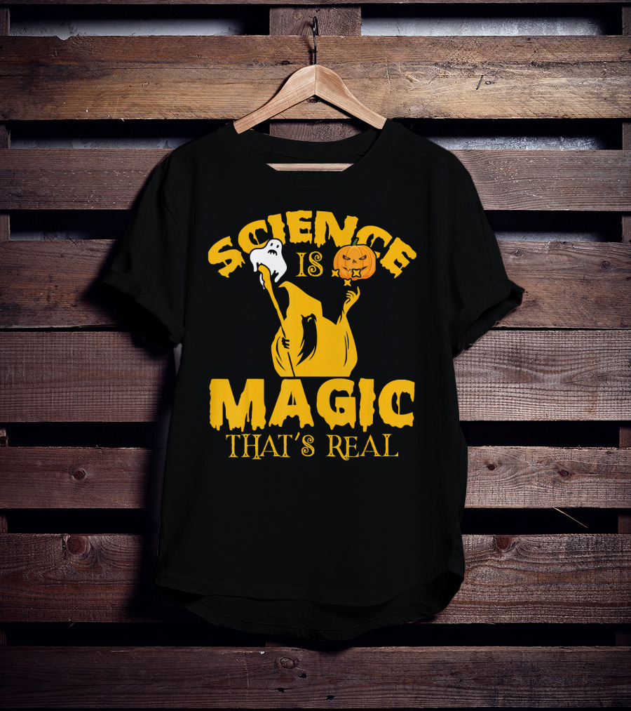 Science Is Magic That's Real Halloween Ghost Pumpkin T-Shirt