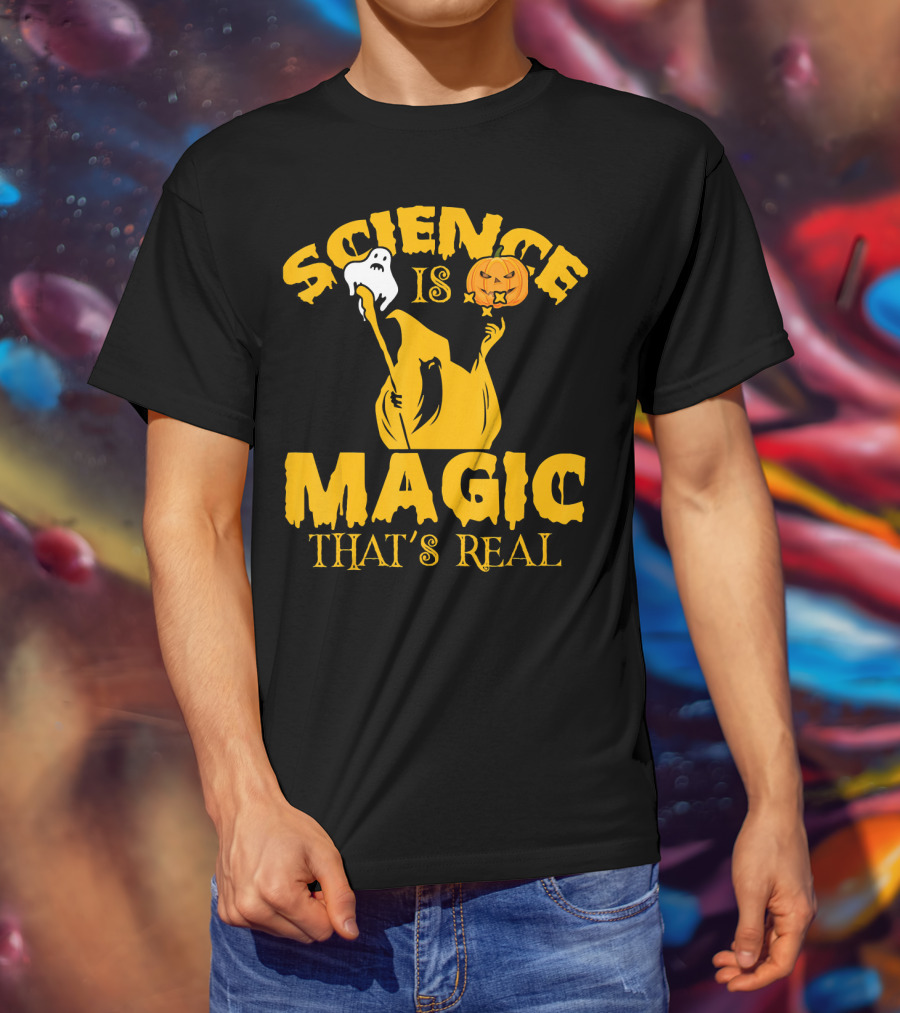 Science Is Magic That's Real Halloween Ghost Pumpkin T-Shirt