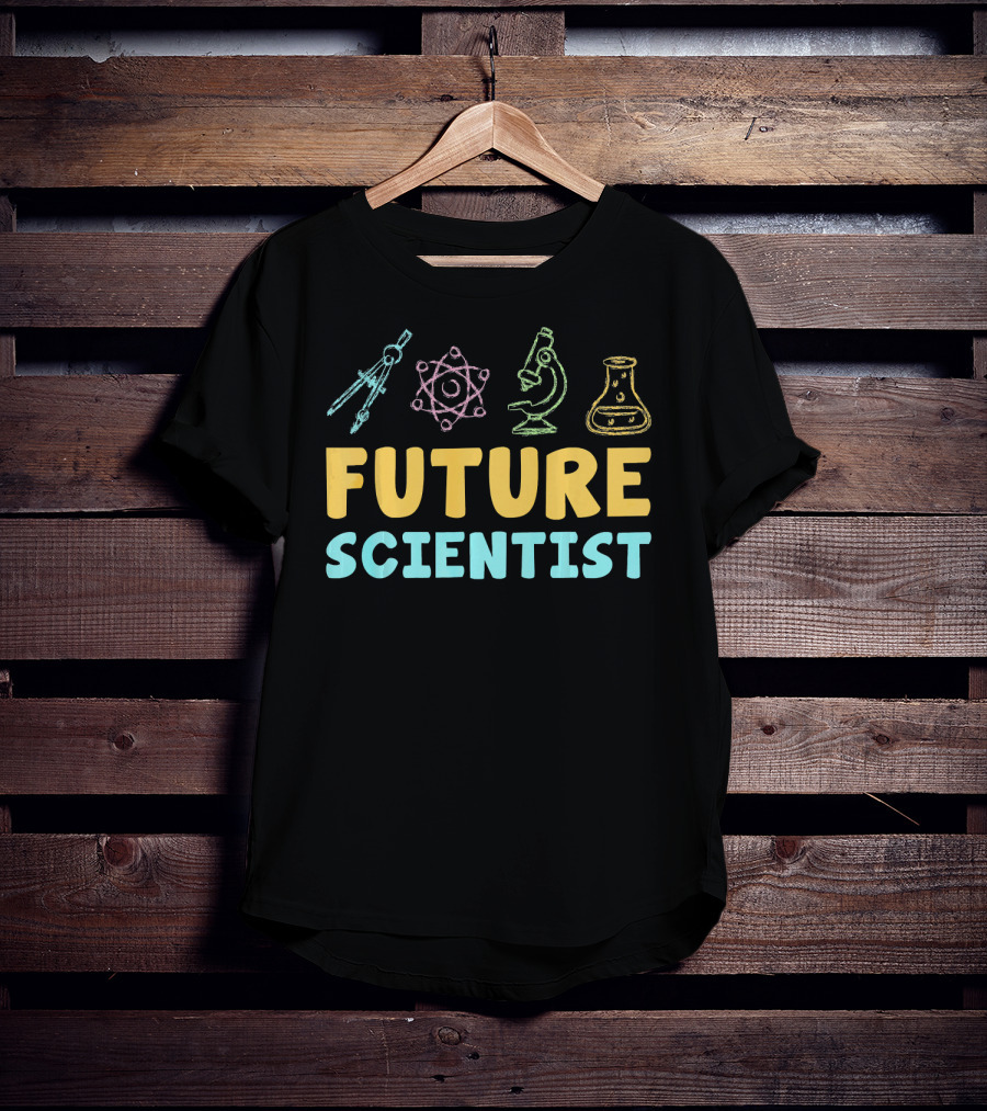 Future Scientist Funny Science Experiment Tools Beaker Microscope Atom T-Shirt