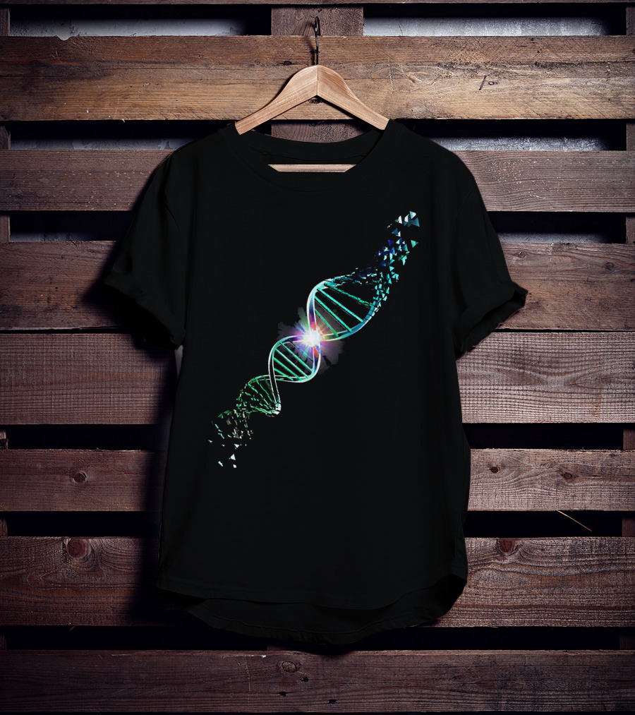 Shattered DNA Genetics Science Double Helix Fracture Illuminate T-Shirt