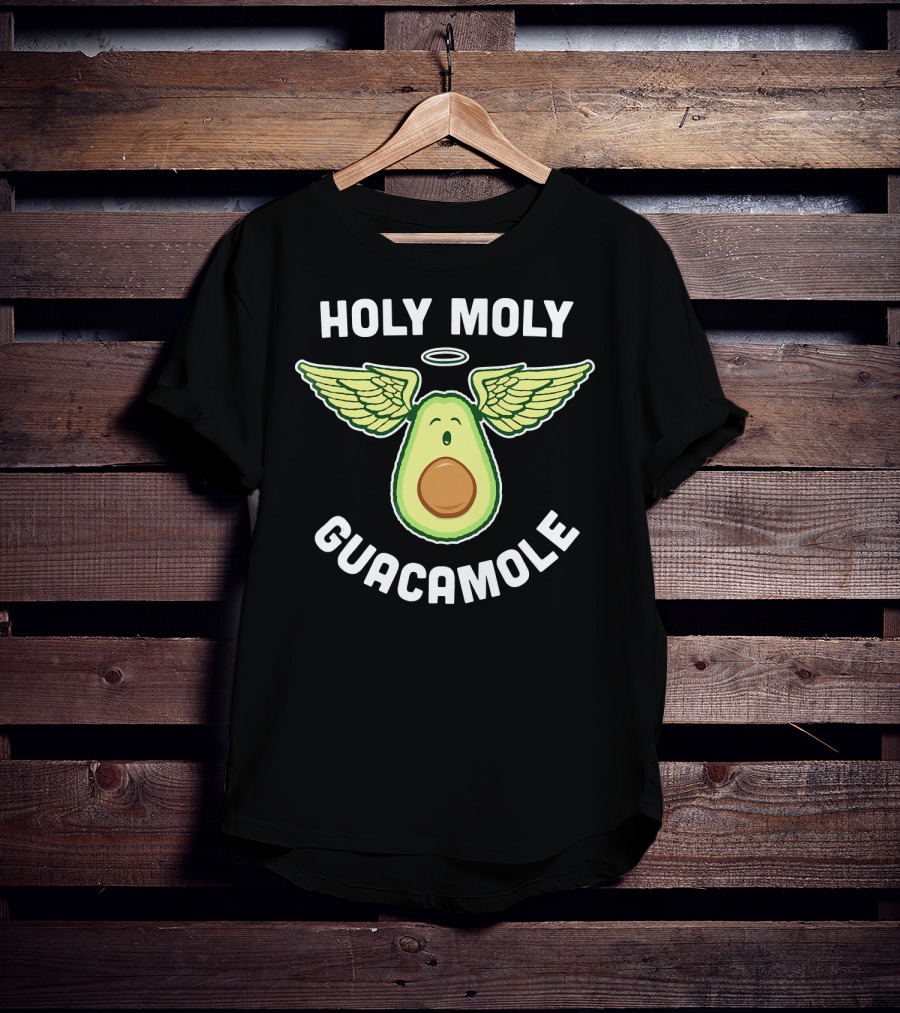 Holy Moly Guacamole Funny Vegan Avocado T-Shirt