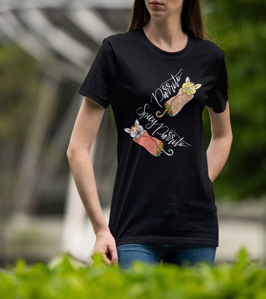 Purrito Spicy Purrito Funny Kitty Cat Burrito T-Shirt