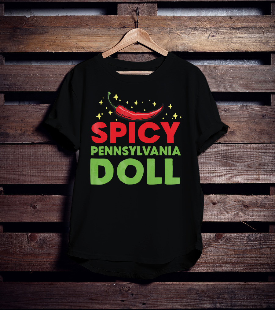 Spicy Pennsylvania Doll Chili Pepper Stars Fun T-Shirt