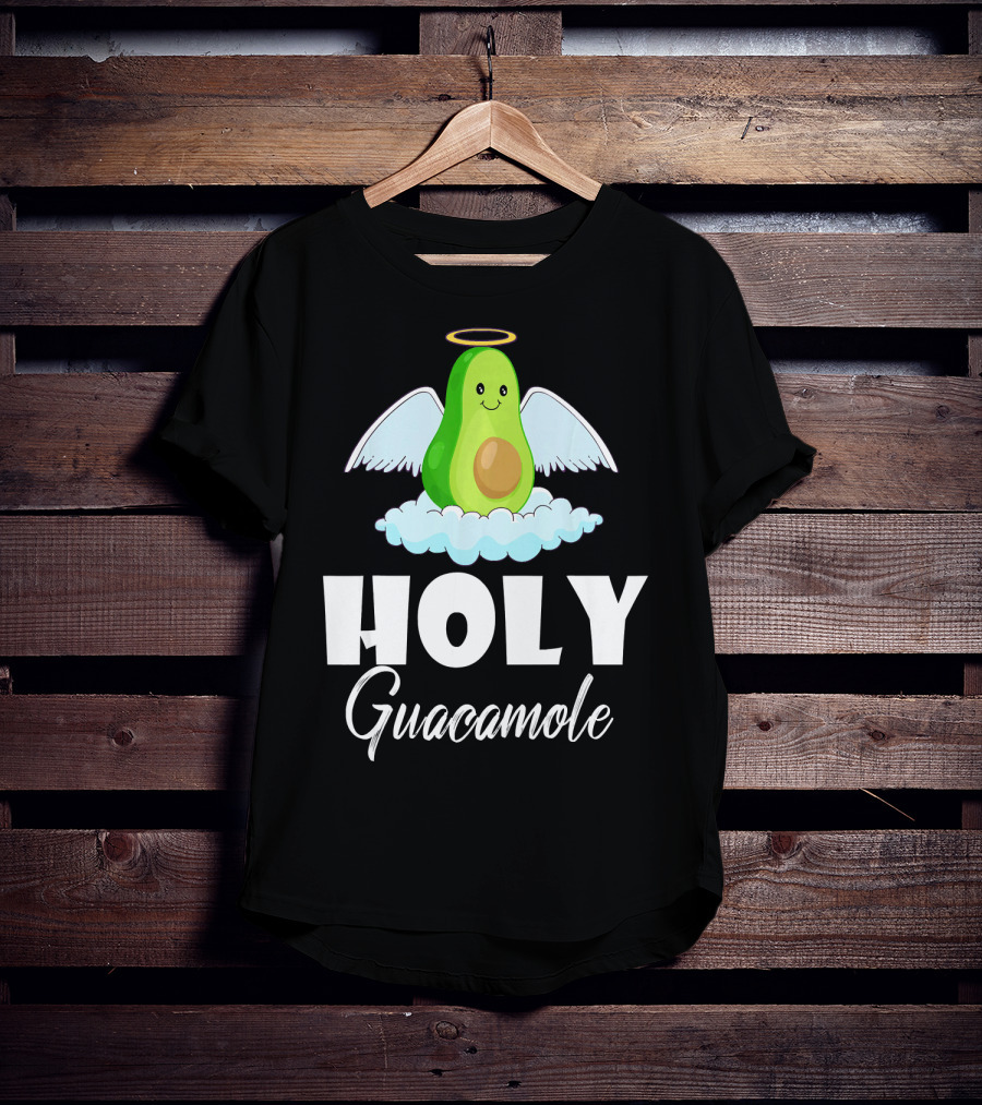 Holy Guacamole Avocado With Angel Wings And Halo T-Shirt