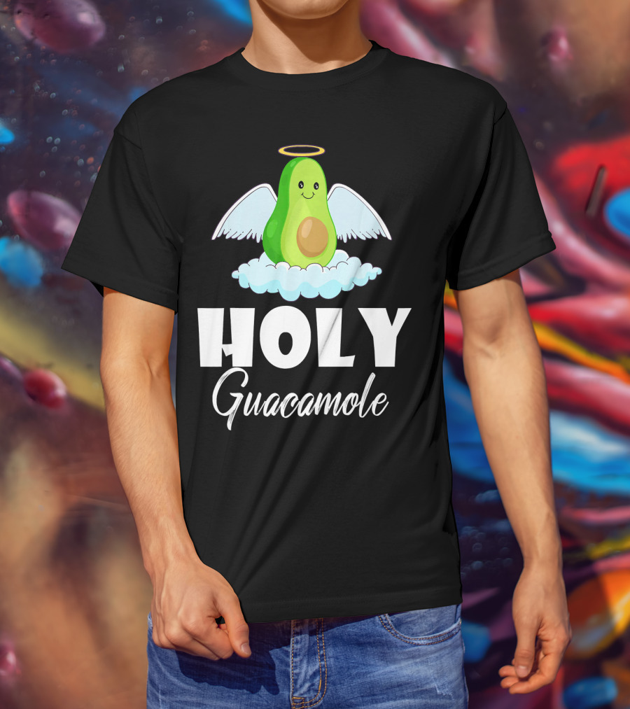 Holy Guacamole Avocado With Angel Wings And Halo T-Shirt