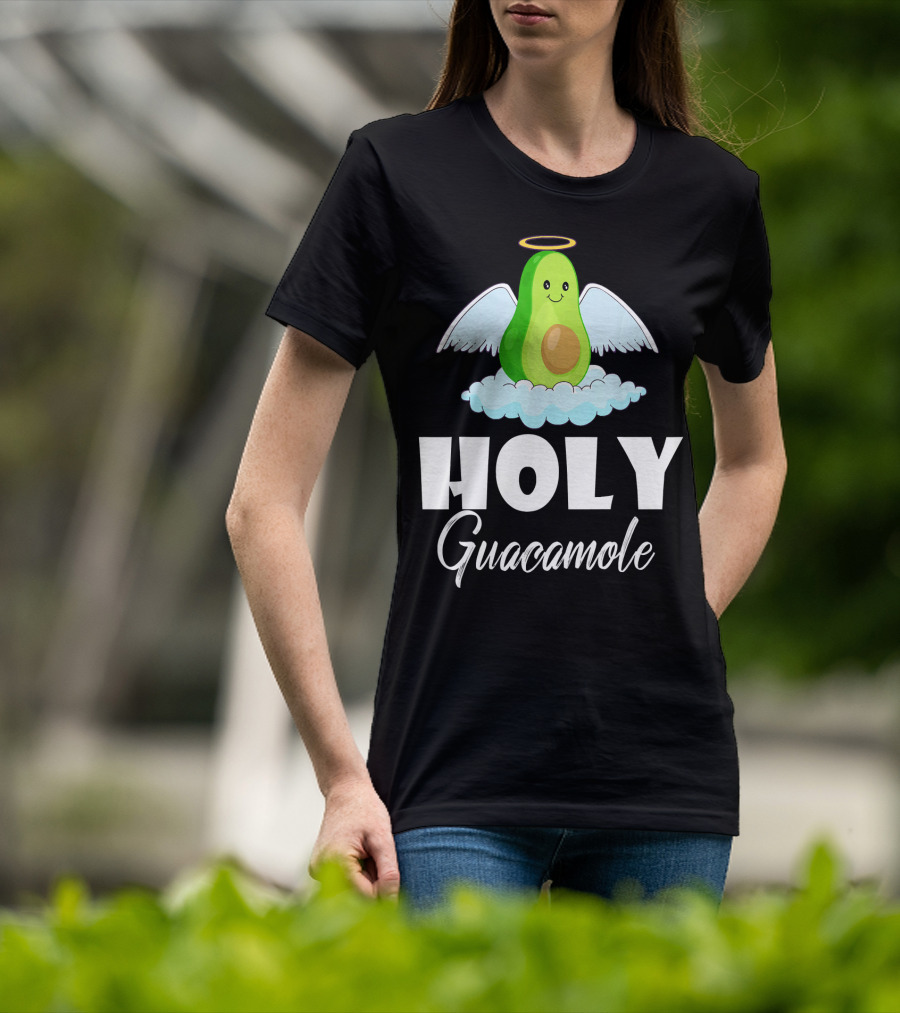 Holy Guacamole Avocado With Angel Wings And Halo T-Shirt