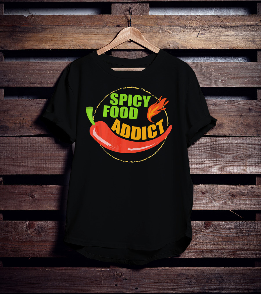 Spicy Food Addict Hot Chili Pepper Flame T-Shirt