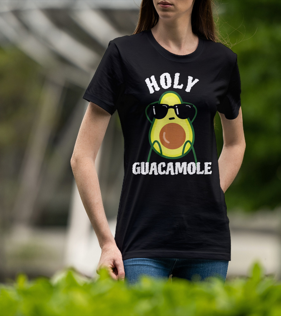 HOLY GUACAMOLE Funny Avocado With Sunglasses T-Shirt
