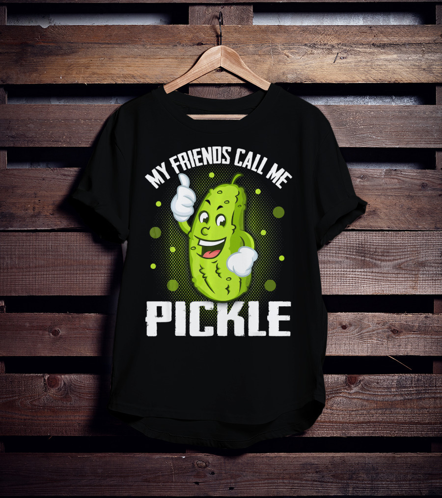 My Friends Call Me Pickle Cartoon Character With Thumbs Up T-Shirt