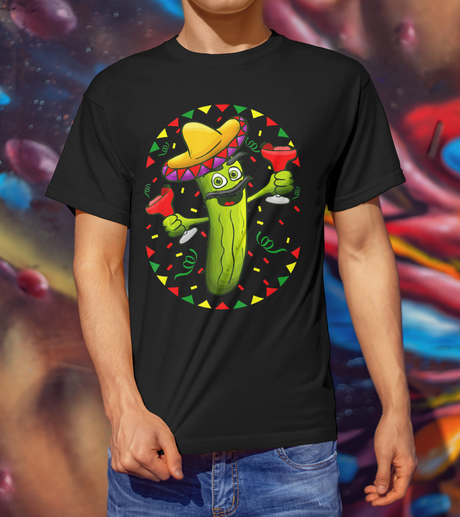Sombrero Pickle Margarita Cinco De Mayo Fiesta T-Shirt