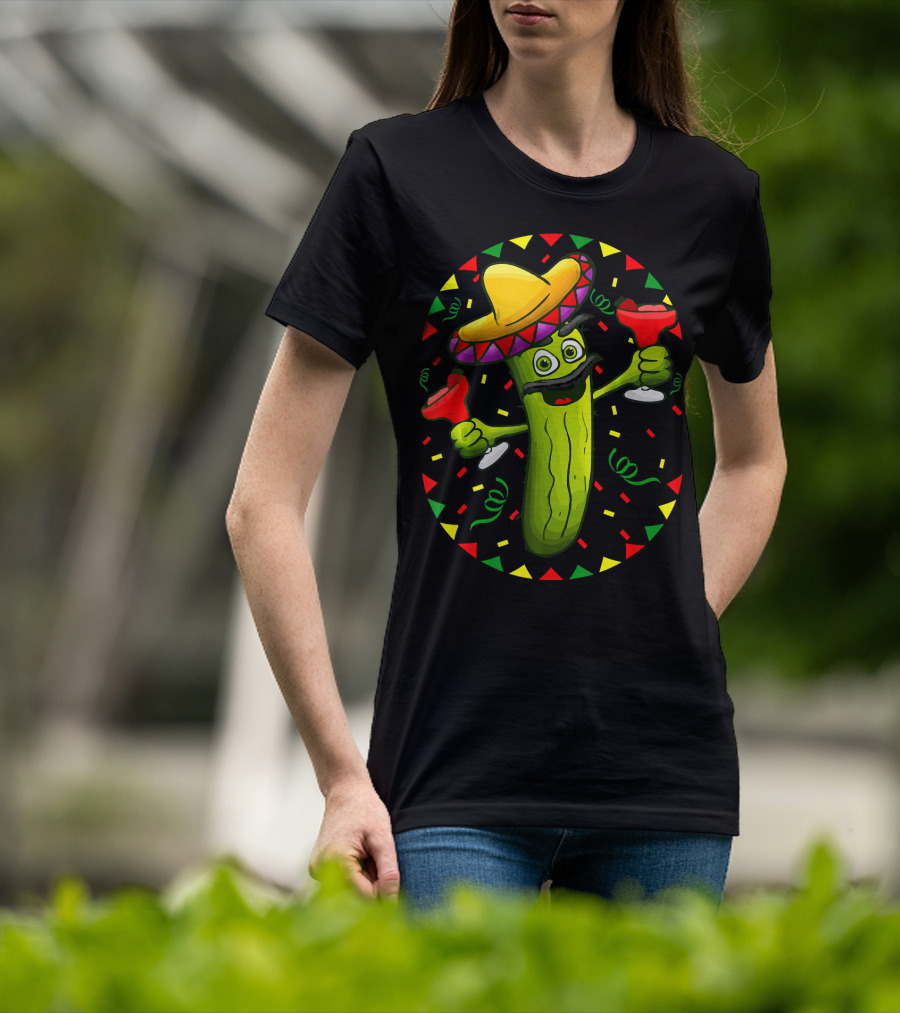 Sombrero Pickle Margarita Cinco De Mayo Fiesta T-Shirt