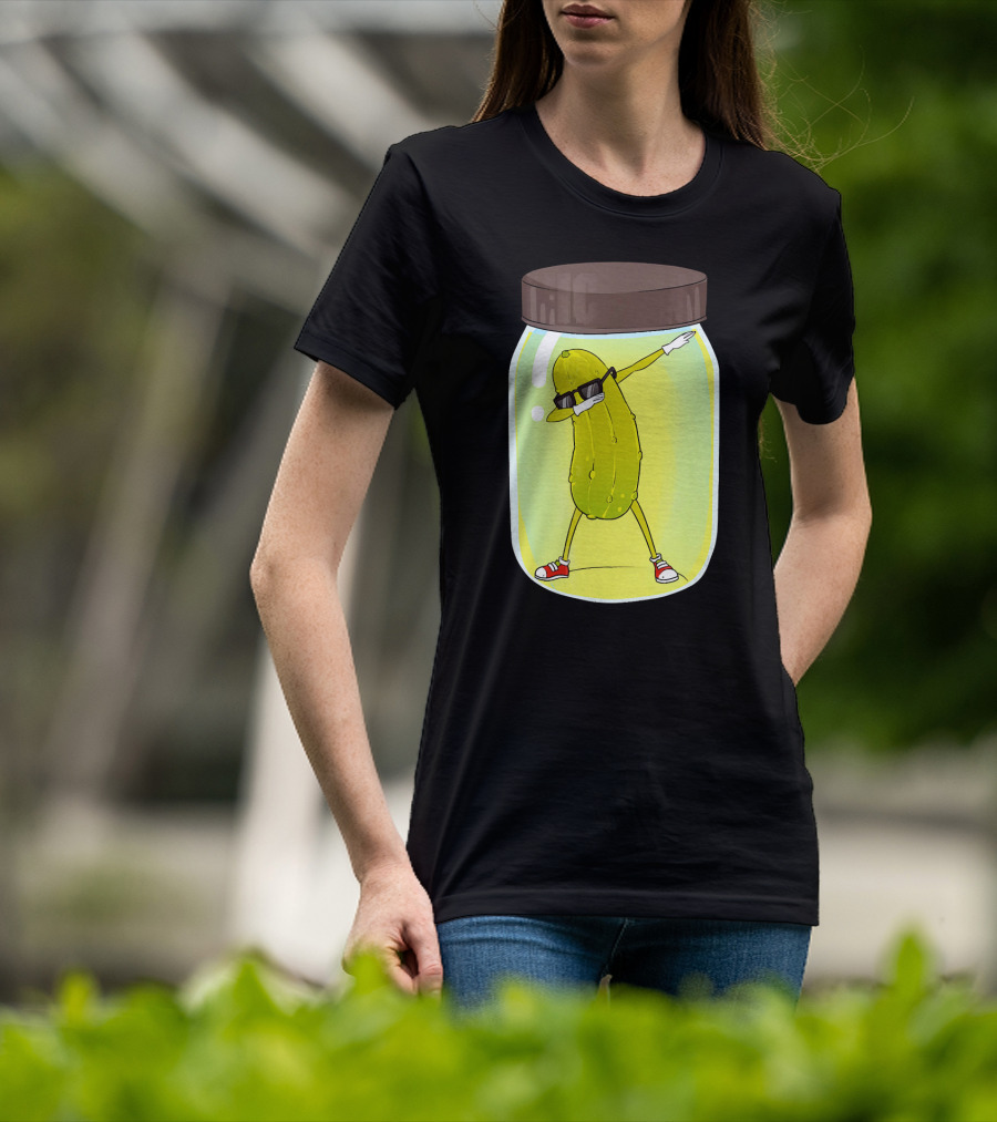 Dancing Pickle Dab In A Jar Cute Pickle Love T-Shirt