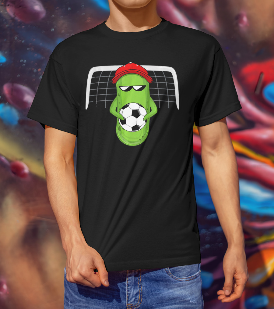 Pickle Soccer Player In Red Cap With Sunglasses T-Shirt