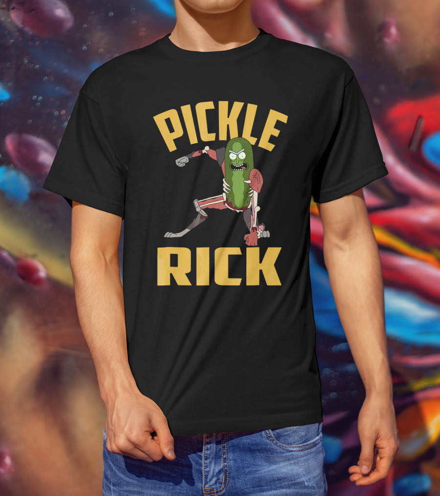 Pickle Rick Punch Rick And Morty Iconic Character Appeal T-Shirt