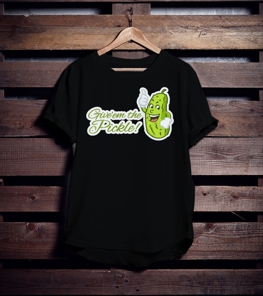 Give'em The Pickle Thumbs Up Cartoon Character T-Shirt