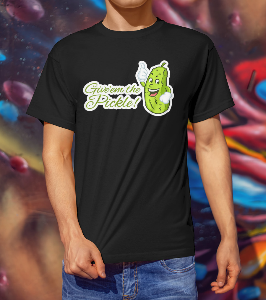 Give'em The Pickle Thumbs Up Cartoon Character T-Shirt
