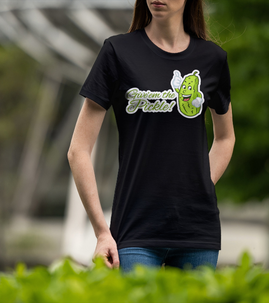 Give'em The Pickle Thumbs Up Cartoon Character T-Shirt