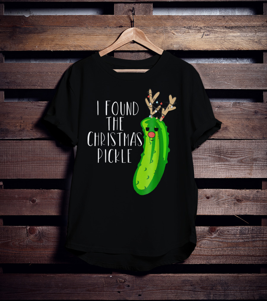 I Found The Christmas Pickle Reindeer Antlers Holiday Humor T-Shirt