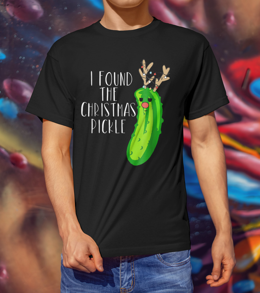 I Found The Christmas Pickle Reindeer Antlers Holiday Humor T-Shirt