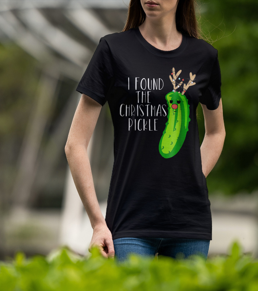 I Found The Christmas Pickle Reindeer Antlers Holiday Humor T-Shirt
