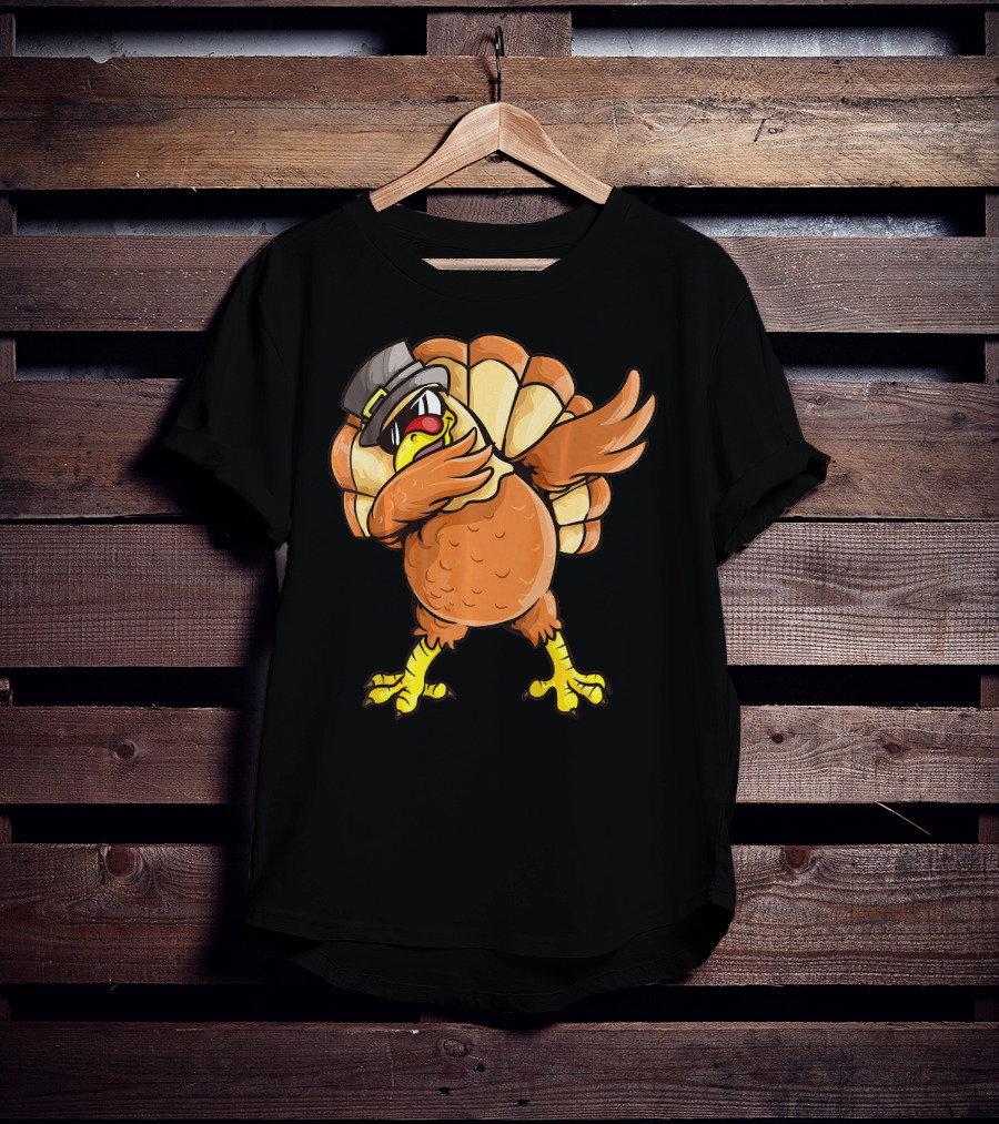 Dabbing Turkey Dab Dance Pilgrim Hat Thanksgiving T-Shirt