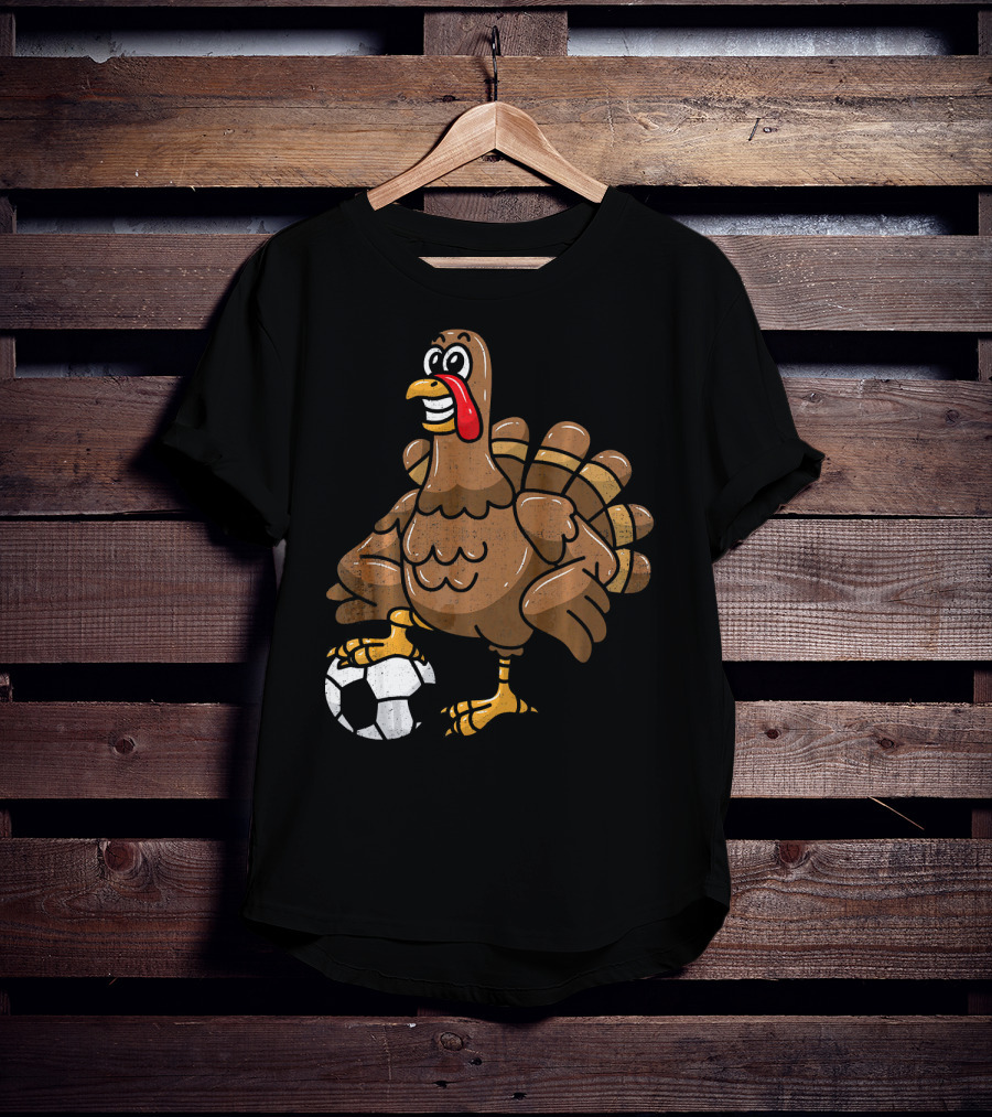 Thanksgiving Turkey Soccer Football Player T-Shirt