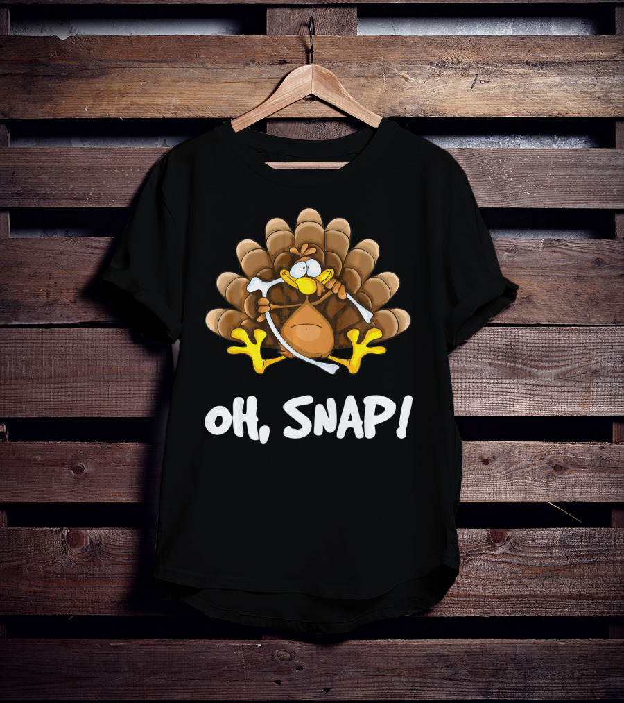Wishbone Oh Snap Funny Turkey Bone Joke T-Shirt
