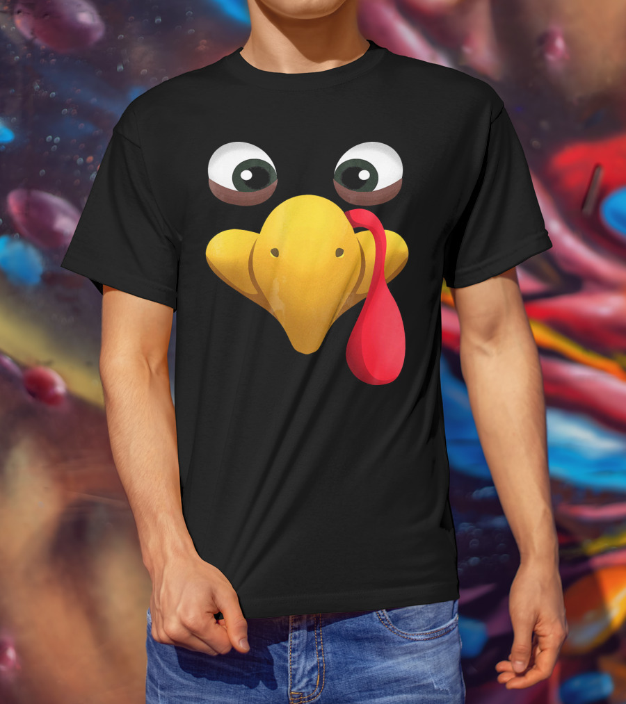 Funny Turkey Face With Realistic Expression T-Shirt