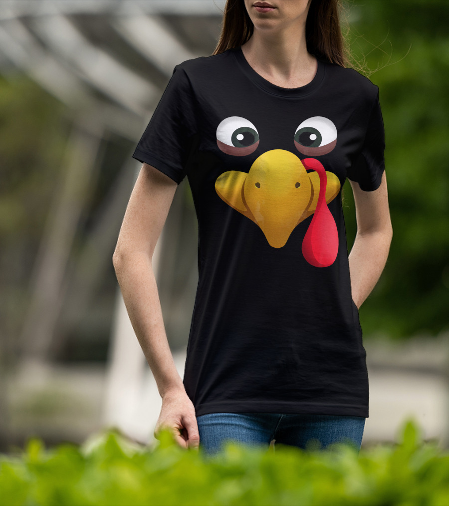 Funny Turkey Face With Realistic Expression T-Shirt