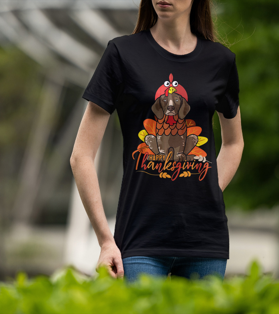 Happy Thanksgiving German Shorthaired Pointer Turkey Costume T-Shirt