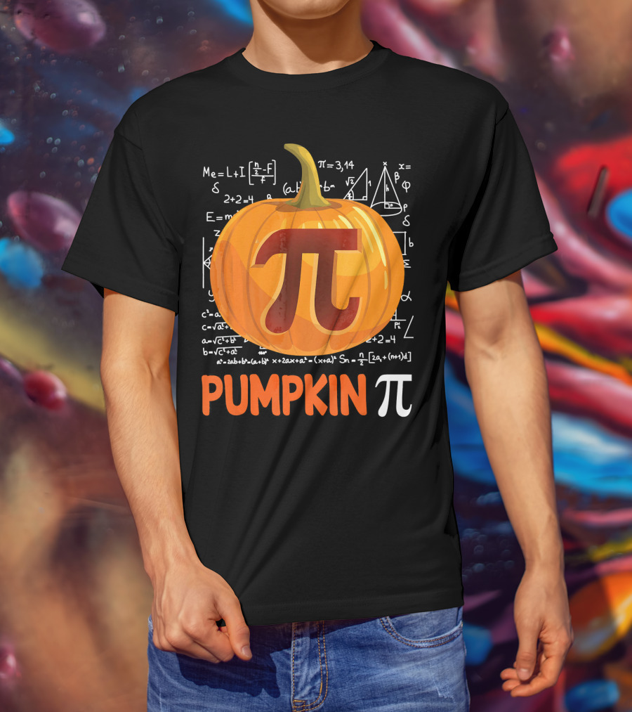 Pumpkin Pi Math Equations Halloween T-Shirt