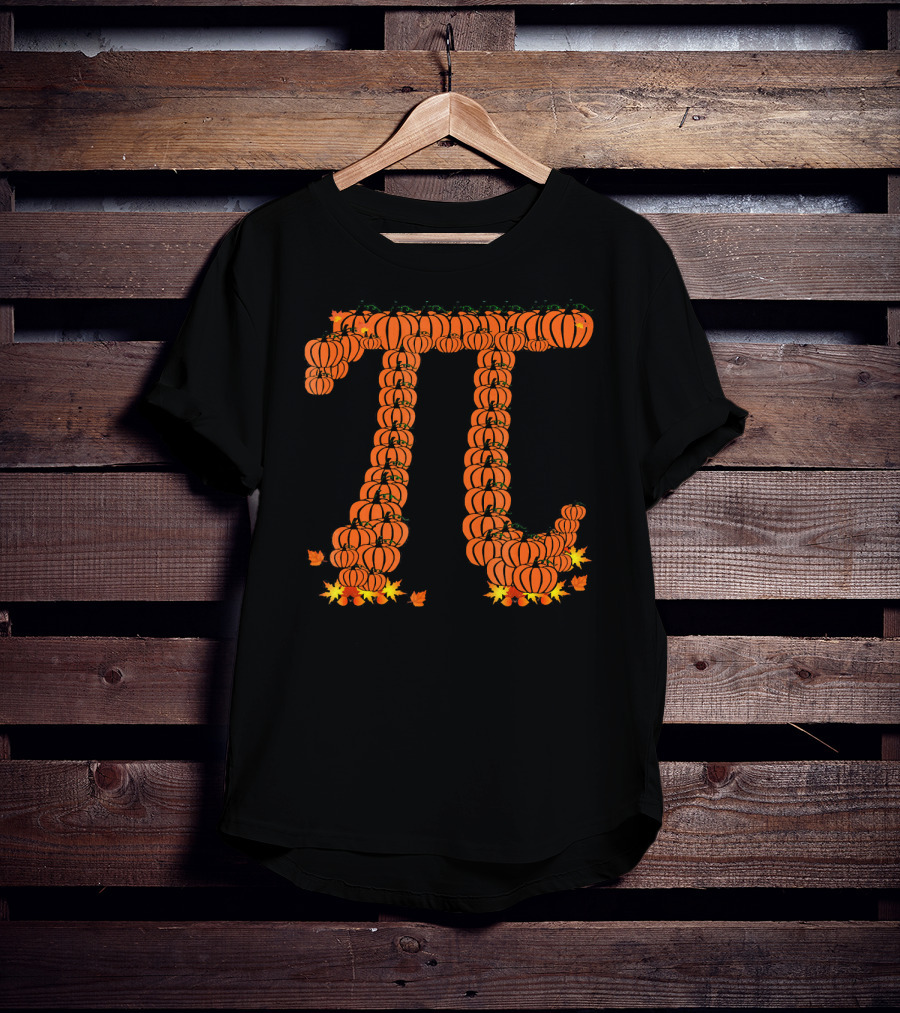 Pumpkin Pi Autumn Pattern With Leaves T-Shirt