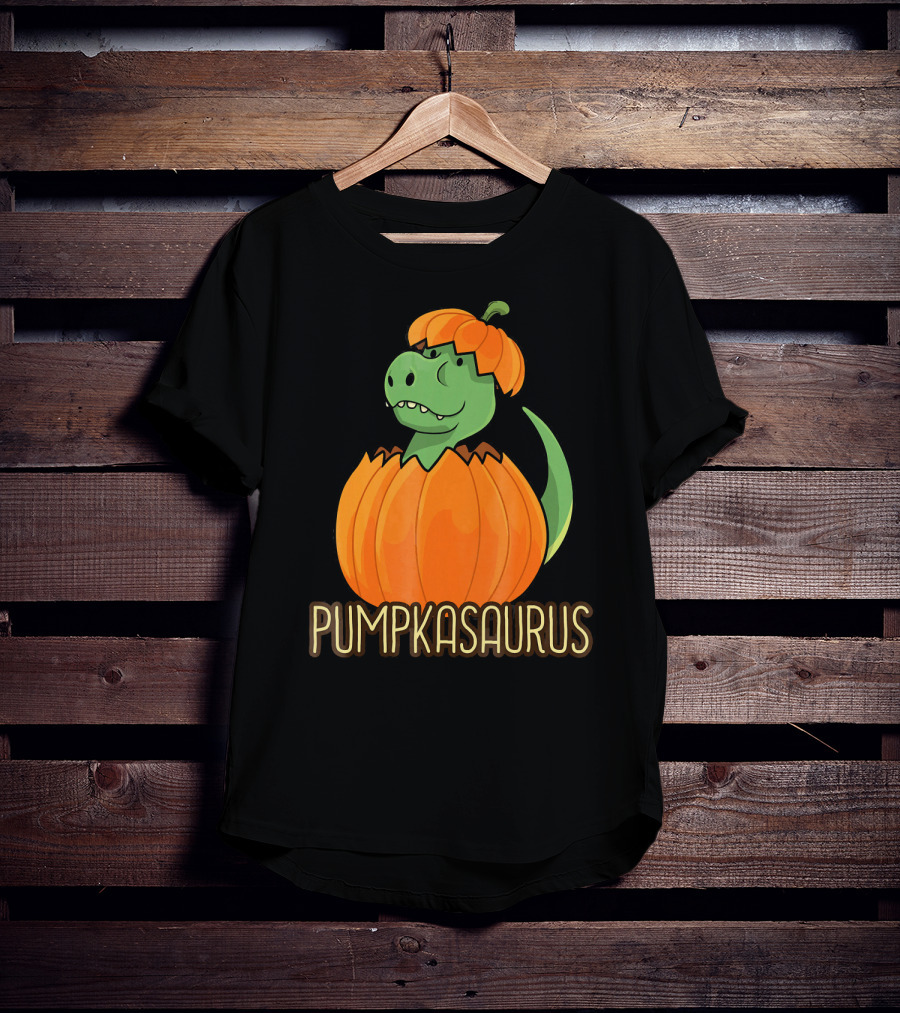 Pumpkasaurus Halloween Thanksgiving Dinosaur In Pumpkin T-Shirt
