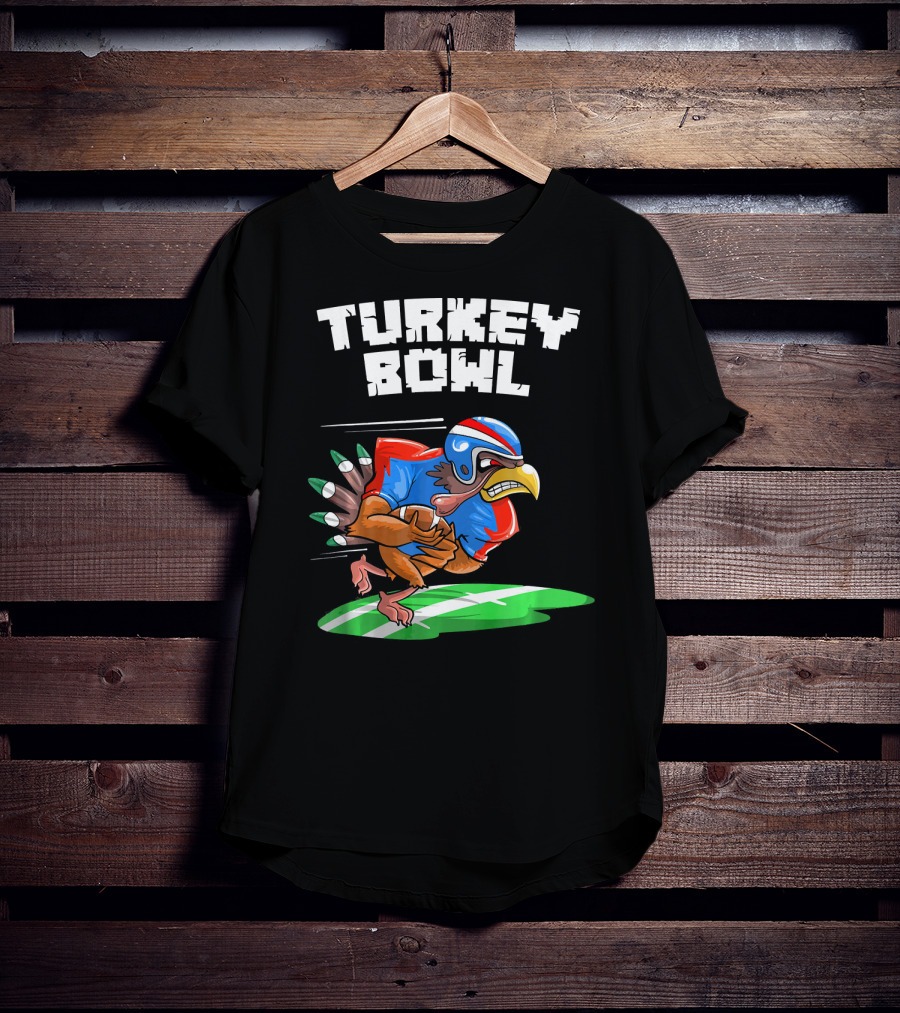 Turkey Bowl Funny Thanksgiving Football Turkey T-Shirt