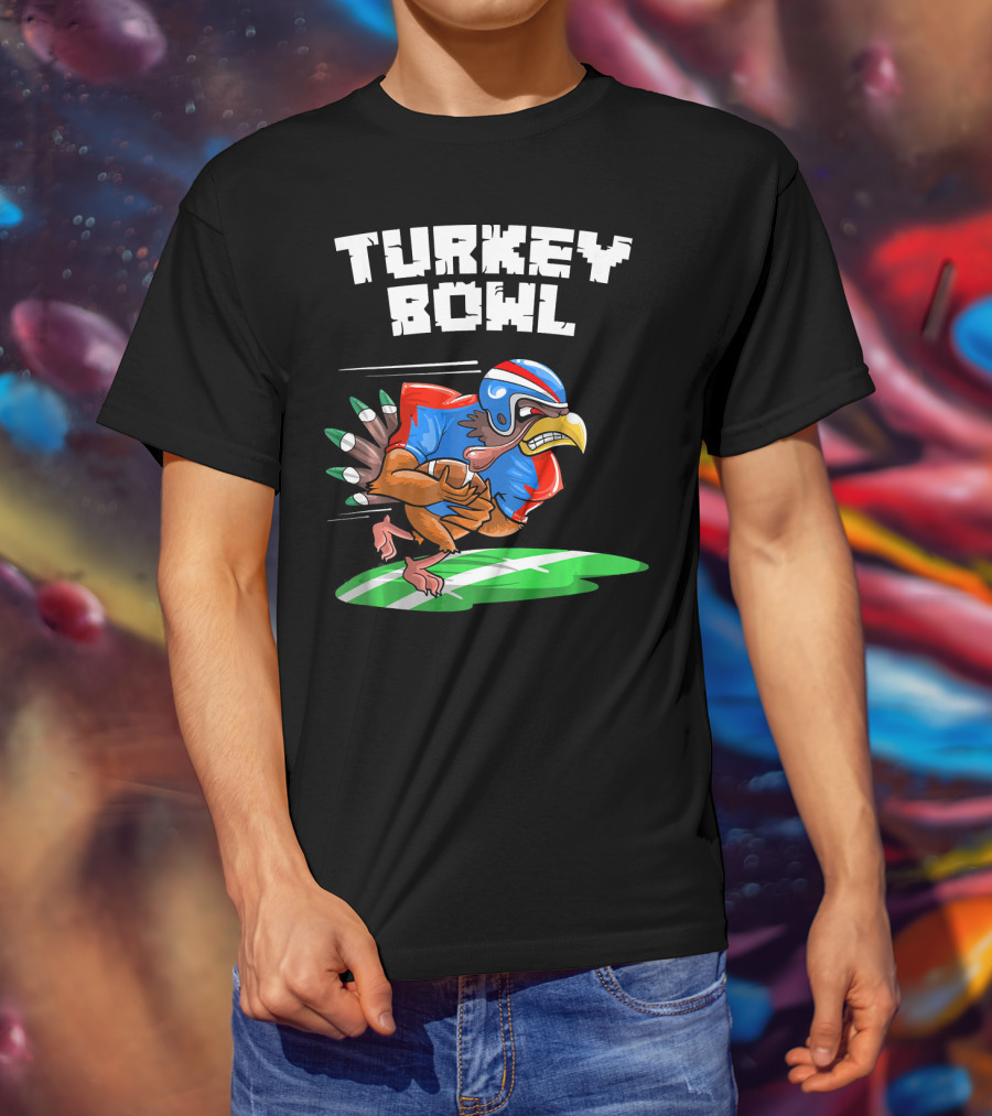 Turkey Bowl Funny Thanksgiving Football Turkey T-Shirt