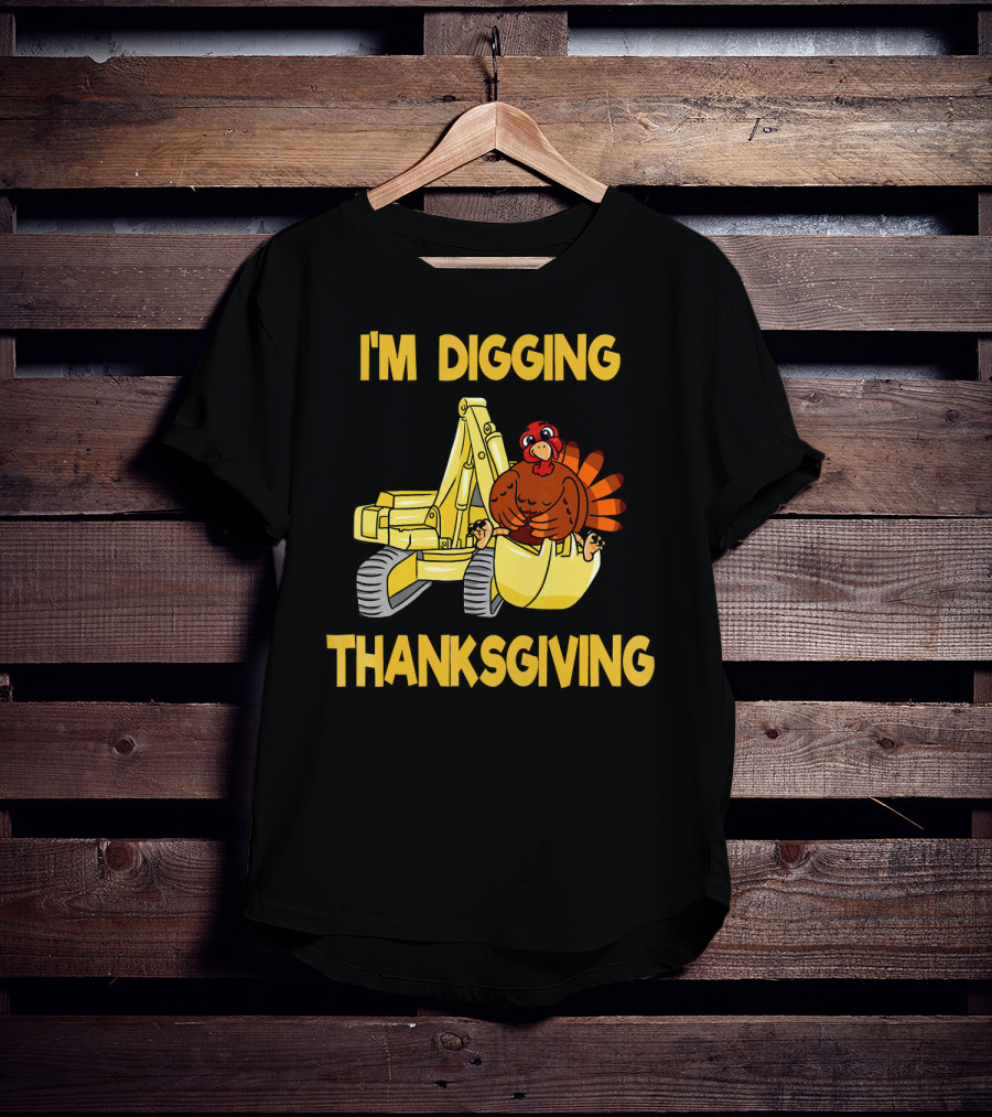 I'm Digging Thanksgiving Kids Excavator Turkey T-Shirt