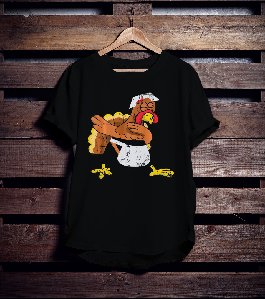 Dabbing Turkey Pilgrim Thanksgiving Dance T-Shirt