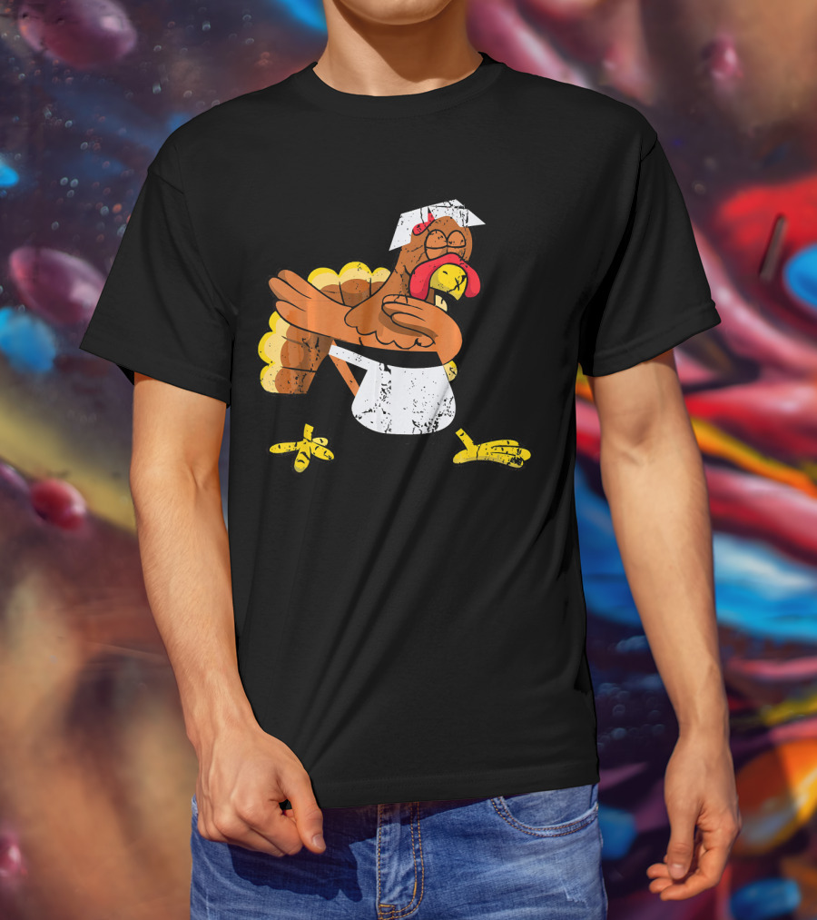 Dabbing Turkey Pilgrim Thanksgiving Dance T-Shirt