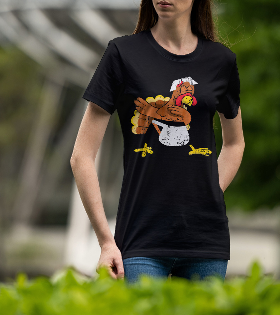 Dabbing Turkey Pilgrim Thanksgiving Dance T-Shirt
