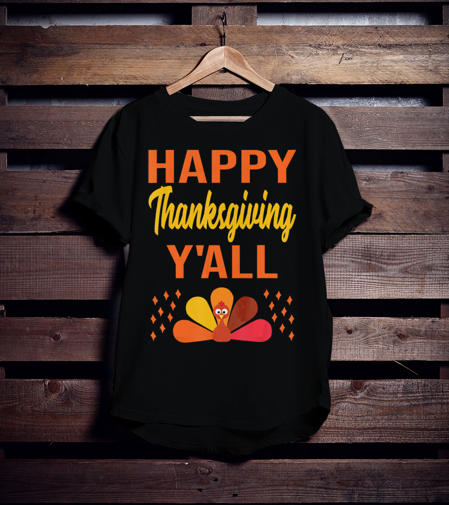 Happy Thanksgiving Y'all Cute Holiday Turkey T-Shirt