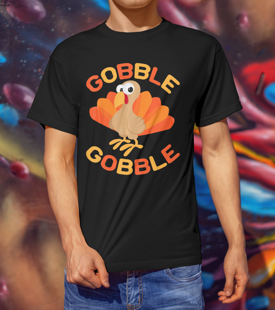 Gobble Gobble Cool Thanksgiving Day Turkey T-Shirt