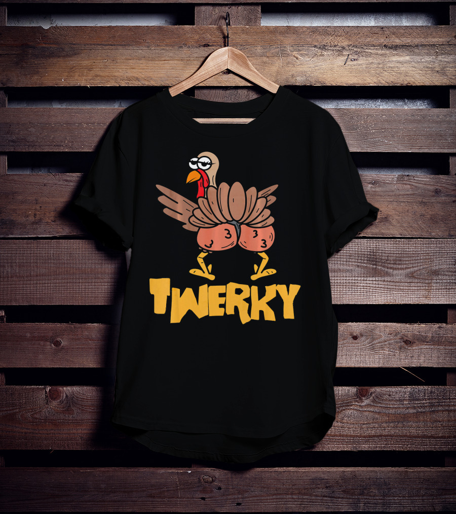 Twerky Thanksgiving Funny Turkey Dance Cartoon T-Shirt