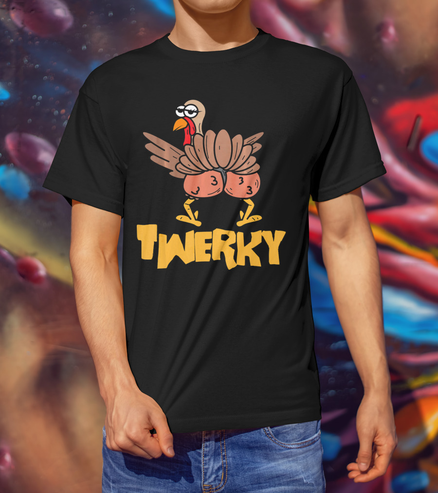 Twerky Thanksgiving Funny Turkey Dance Cartoon T-Shirt