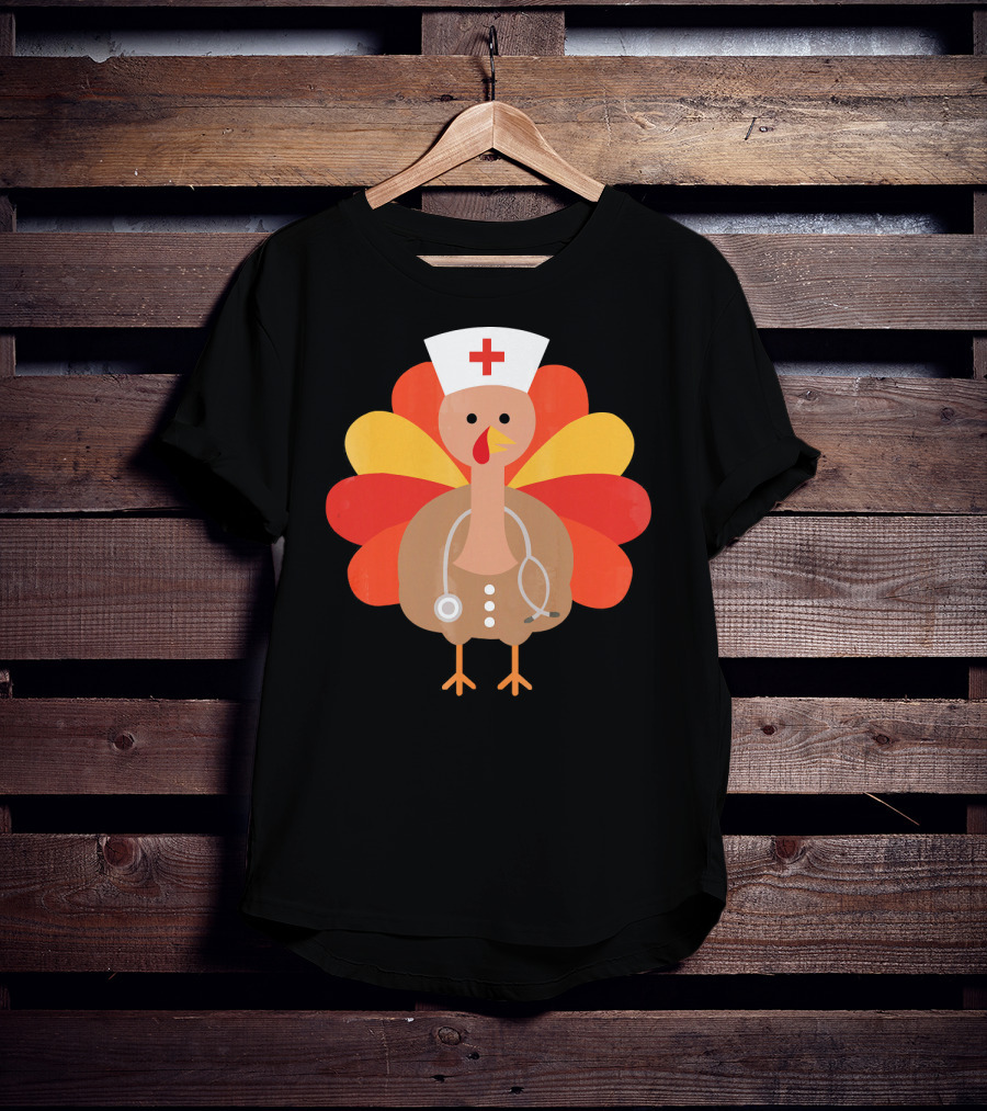 Thanksgiving Nurse Turkey With Stethoscope Cool T-Shirt