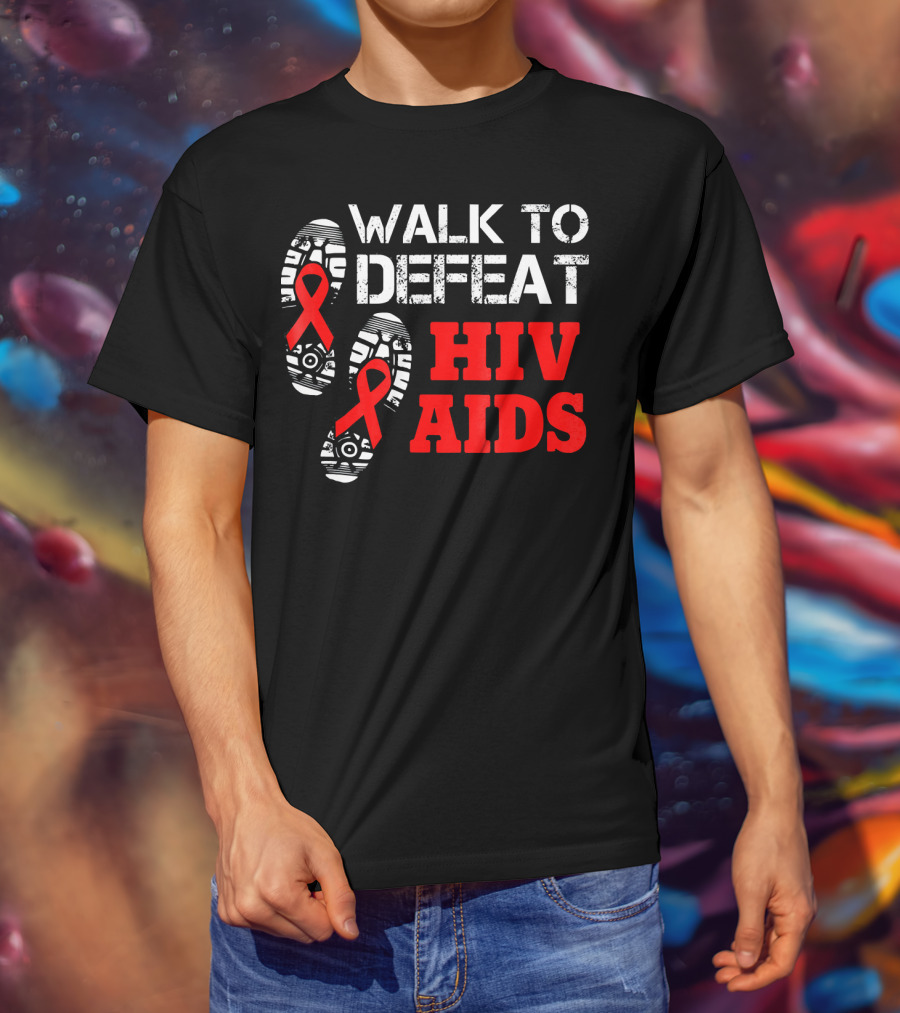 Walk To Defeat HIV AIDS T-Shirt