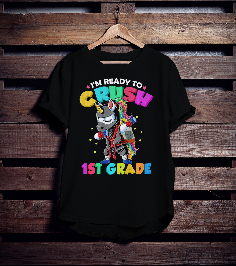 I'm Ready To Crush 1st Grade Dabbing Ninja Unicorn T-Shirt