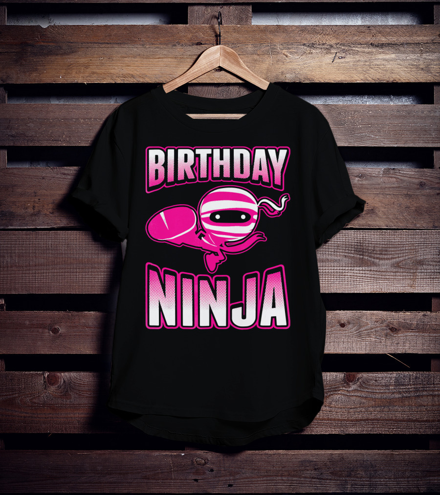 Birthday Ninja Pink Ninja Japa T-Shirt