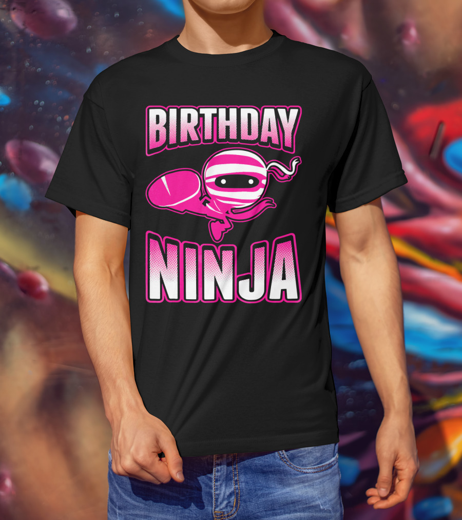 Birthday Ninja Pink Ninja Japa T-Shirt
