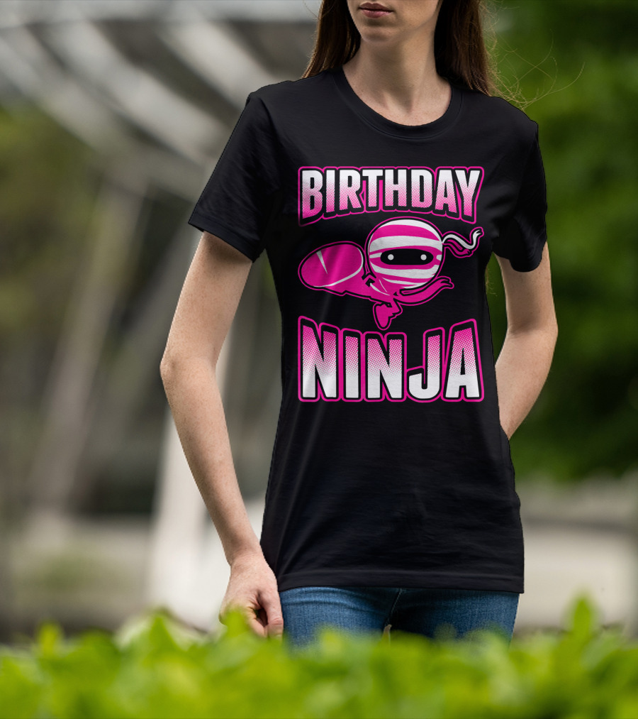 Birthday Ninja Pink Ninja Japa T-Shirt