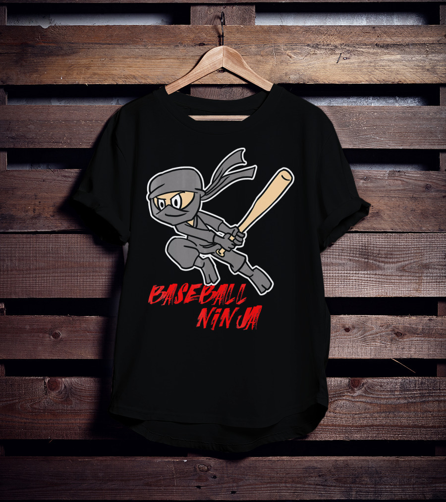 Baseball Ninja Funny Sport Game League Action T-Shirt